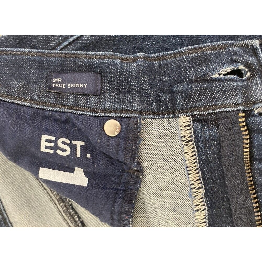 Gap True Skinny Jeans Womens 31R Blue Denim Classic Rise Stretch 5 Pocket Pants - Picture 7 of 12